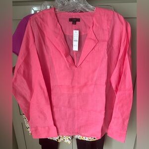 NWT J. Crew Vibrant Pink Cotton Blouse SZ L; 
SZ M available in another listing